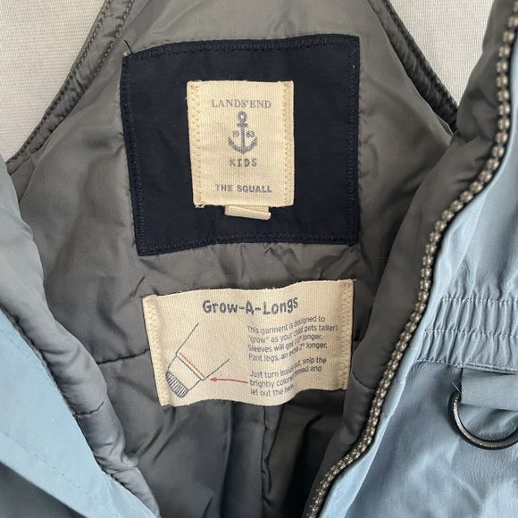 Lands End The Squall Ski Bib Snow Pants Blue/Slate Blue Kids Size 4 - Picture 2 of 12
